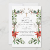 Winter Woodland Kerstmis Baptism of Christening Kaart (Voorkant)