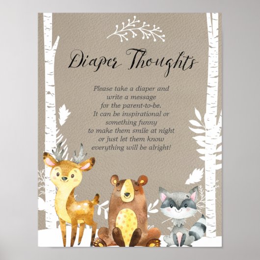 Winter Woodland Late Night Diapers Poster (Voorkant)