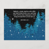 Winter Woodland Matthew KJV Verse Kerstmis Feestdagenkaart (Voorkant)