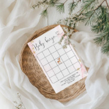 Winter Woodland Meisje Baby shower Bingo Spel