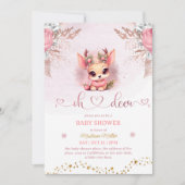 Winter Woodland Meisje Baby shower Kaart (Voorkant)