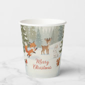 Winter Woodland Merry Christmas Forest Animals Papieren Bekers (Achterkant)