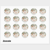 Winter Woodland Merry Christmas Forest Animals Ronde Sticker (Vel)