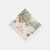 Winter Woodland Merry Christmas Forest Animals Servet (Hoek)
