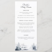 Winter Woodland Modern Script Baby shower Menu (Voorkant)