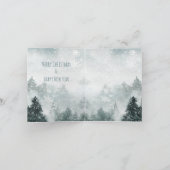 Winter Woodland Mountain Forest Great White Owl Feestdagen Kaart (Binnen)