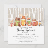 Winter Woodland Neutraal Baby shower Invitation Kaart (Voorkant)