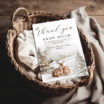 Winter Woodland Oh Herten Thema Baby Jongen Douche Bedankkaart<br><div class="desc">Introductie van onze Winter Forest Baby shower Invitation een heerlijke en hartverwarmende manier om de aanstaande komst van een kostbare kleine te vieren tijdens het winterseizoen. Dit bewerkbare We kunnen bijna wachten Baby shower Invite straalt een charmante mix uit van feestvreugde en baby-opwinding, waardoor het de perfecte keuze is voor...</div>