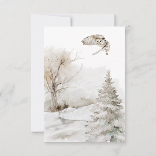 Winter Woodland Oh Herten Thema Baby Jongen Douche Bedankkaart (Achterkant)