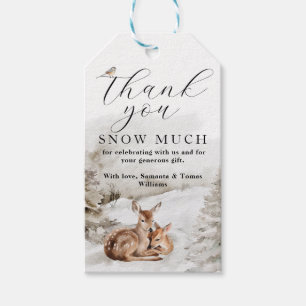 Winter Woodland Oh Herten Thema Baby Jongen Douche Cadeaulabel