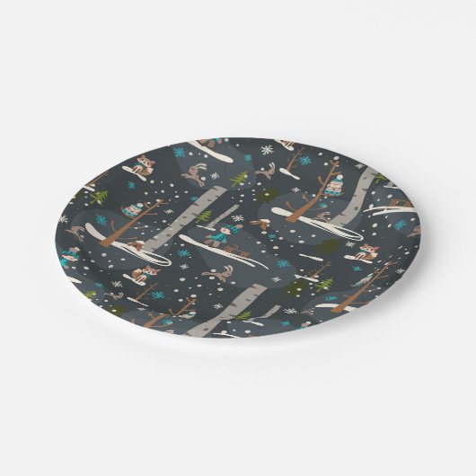 Winter Woodland Papieren Bordje (Gekanteld)