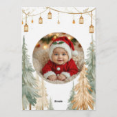 Winter Woodland Photo Birthday Invitation – Pastel Kaart (Achterkant)