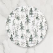 Winter Woodland Pine Tree Holiday Gift Labels (Achterkant)