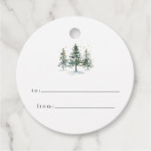 Winter Woodland Pine Tree Holiday Gift Labels (Voorkant)