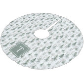 Winter Woodland Pine Tree Pattern Monogram Kerstboom Rok (Gekanteld)