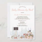 Winter Woodland Pink Bunny Baby shower per post Kaart (Voorkant)