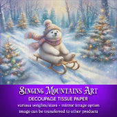 Winter Woodland Polar Beer Sled Crafting Decoupage Tissuepapier