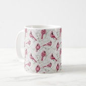 Winter Woodland Red Kardinaal vogelpatroon Koffiemok (Voorkant links)