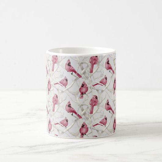 Winter Woodland Red Kardinaal vogelpatroon Koffiemok (Center)