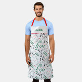 Winter Woodland Retro gepersonaliseerde kerst Schort (Gedragen)