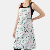 Winter Woodland Retro gepersonaliseerde kerst Schort (Insitu)