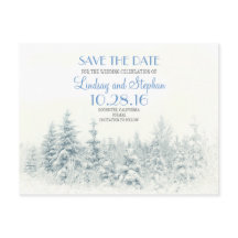 Winter woodland romantisch wit save the date