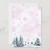 Winter Woodland roze vrachtwagen Baby shower Kaart (Achterkant)