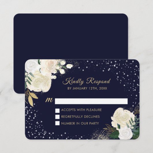 Winter Woodland RSVP-kaarten RSVP Kaartje (Voorkant / Achterkant)