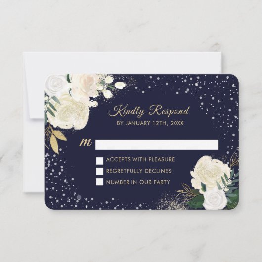 Winter Woodland RSVP-kaarten RSVP Kaartje (Voorkant)