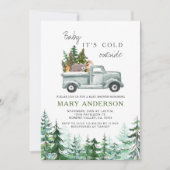 Winter Woodland rustieke bos Dier Baby shower Kaart (Voorkant)