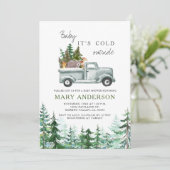 Winter Woodland rustieke bos Dier Baby shower Kaart (Staand voorkant)