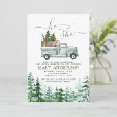 Winter Woodland rustieke bos Geslacht onthullen ui Kaart (Staand voorkant)