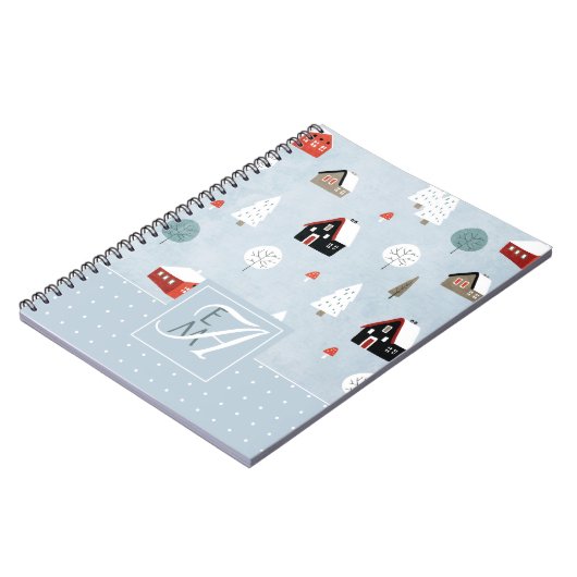 Winter Woodland Scandinavian Monogrammed Decor Notitieboek (Linkerzijde)