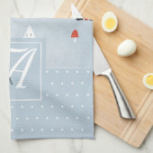 Winter Woodland Scandinavian Monogrammed Decor Theedoek (Quarter Fold)