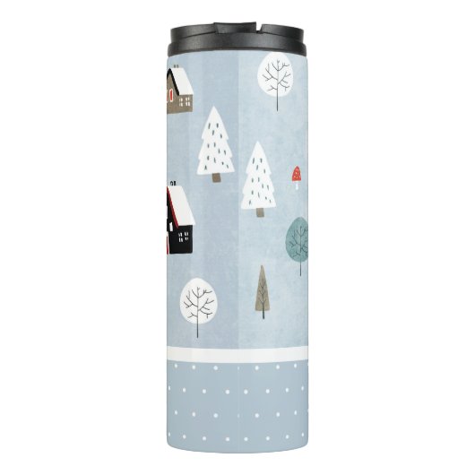 Winter Woodland Scandinavian Monogrammed Decor Thermosbeker (Achterkant)