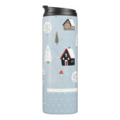 Winter Woodland Scandinavian Monogrammed Decor Thermosbeker (Geroteerd rechts)