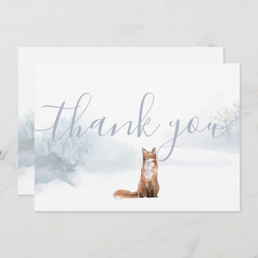 Winter Woodland Scene Fox bedankt (Voorkant / Achterkant)