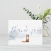 Winter Woodland Scene Fox bedankt (Staand voorkant)