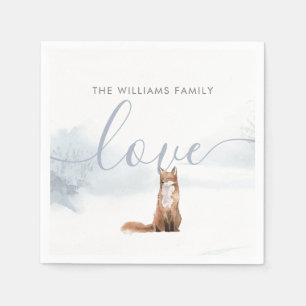 Winter Woodland Scene Fox Holiday Servet