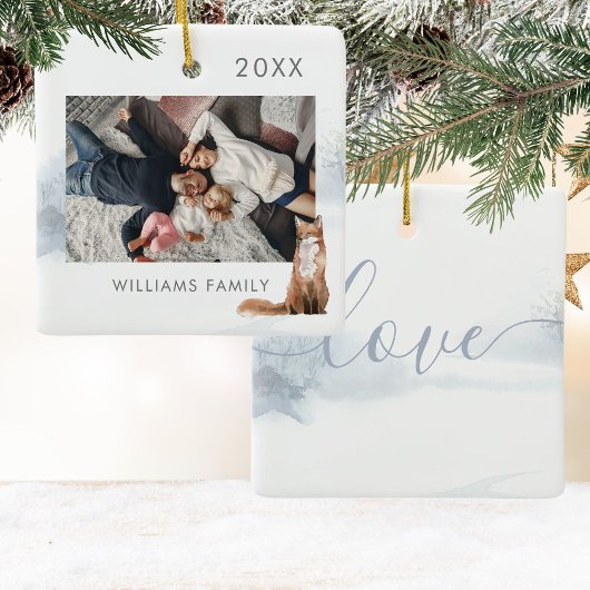 Winter Woodland Scene Fox Keramisch Ornament