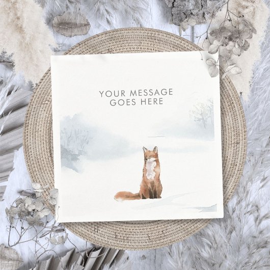 Winter Woodland Scene Fox Kerst Feestdagen Servet