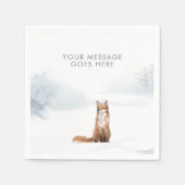 Winter Woodland Scene Fox Kerst Feestdagen Servet (Voorkant)