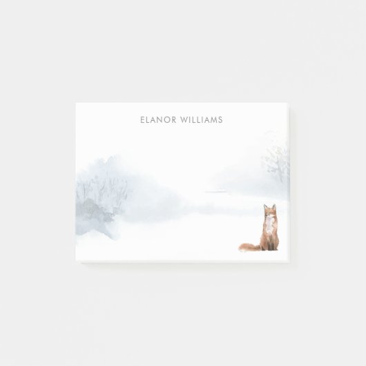 Winter Woodland Scene Fox Post-it® Notes (Voorkant)