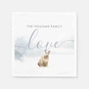 Winter Woodland Scene Hare Kerstfeestdag Servet