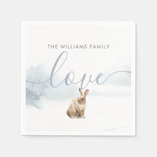 Winter Woodland Scene Hare Kerstfeestdag Servet (Voorkant)