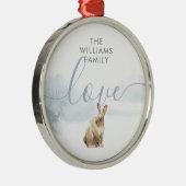 Winter Woodland Scene Hare Metalen Ornament (Rechts)