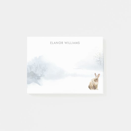Winter Woodland Scene Hare Post-it® Notes (Voorkant)