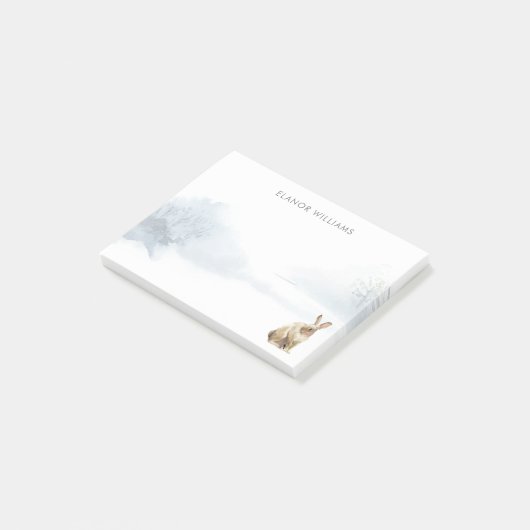 Winter Woodland Scene Hare Post-it® Notes (Schuin)