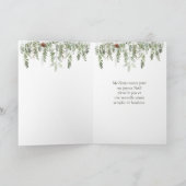 Winter Woodland Scene Wolf, Frans kerstfeest Kaart (Binnen)