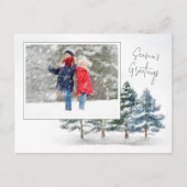 Winter Woodland Season's Greetings Foto Feestdagenkaart (Voorkant)